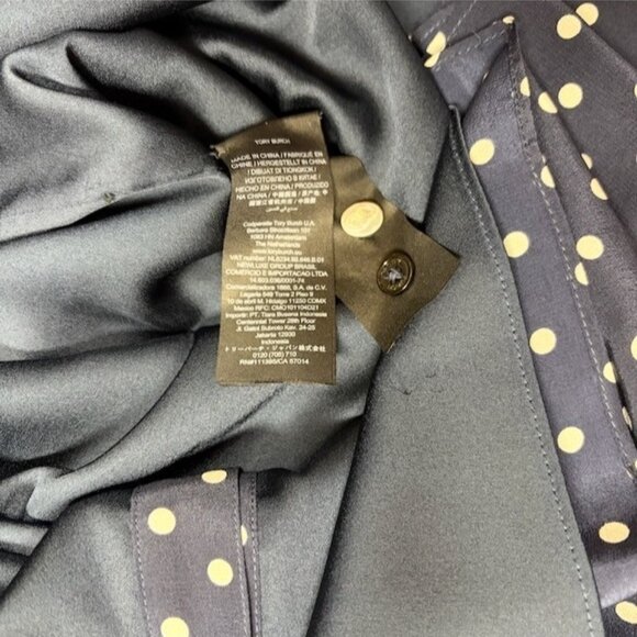 Tory Burch Cora Dress Classic Dot Size 14 Silk Scalloped Kate Middleton Style - Picture 11 of 12